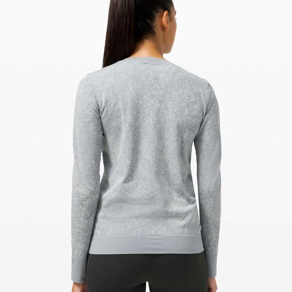 Lululemon Swiftly Breathe Long Sleeve Floral Fauna Rhino Grey / Vapor Size 6 - Picture 2 of 6